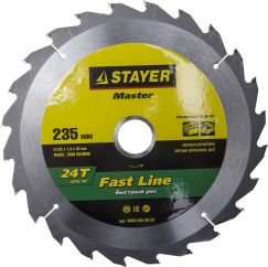 Диск пильный по дереву STAYER MASTER FAST-Line 235x30 мм 24Т 3680-235-30-24