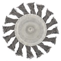 Щетка для дрели, 100 мм плоская со шпилькой, крученая металлическая проволока СИБРТЕХ 744327