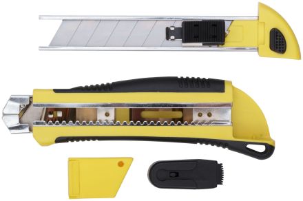Нож технический 25 мм усиленный, кассета 3 лезвия, автозамена лезвия, Профи FIT 10328