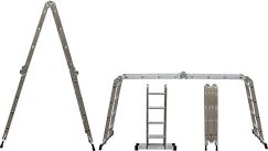 Лестница-трансформер алюминиевая 4 секции 4 ступени КУРС 65454