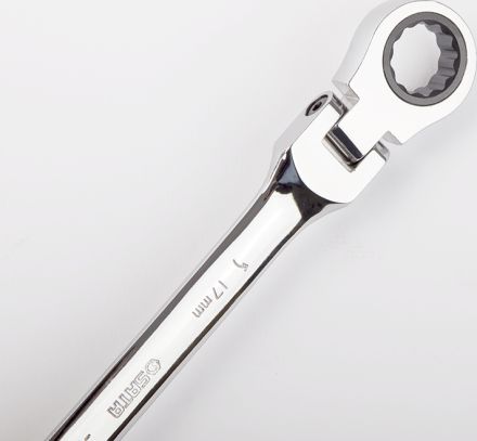 Ключ комбинированный трещоточный с шарниром 17мм SATA 46408
