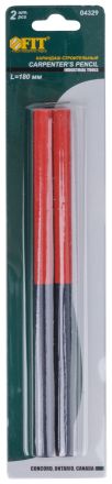 Карандаши строительные, 180 мм, 2-х цветные, 2шт. в блистере FIT 04329
