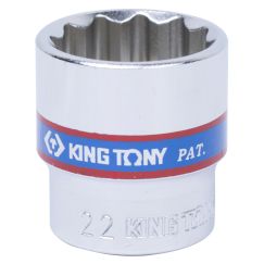 Головка стандартная 12-гранная 3/8&quot; 22 мм KING TONY 333022M