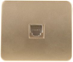 Розетка СВЕТОЗАР &quot;ГАММА&quot; телефонная, одинарная, без вставки и рамки, цвет золотой металлик SV-54117-GM
