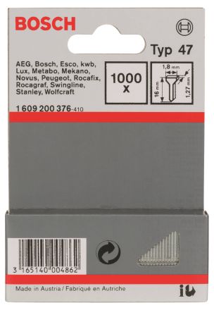 Гвозди 1000 шт 16 мм тип 47 BOSCH 1609200376