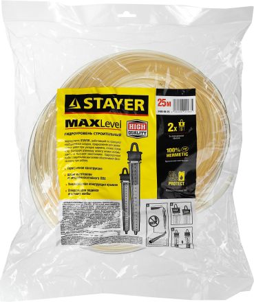 Гидроуровень STAYER MASTER с усиленной измерительной колбой большого размера 6 мм 25 м 3486-06-25