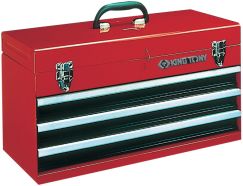 Ящик инструментальный 3 ящика и отсек красный KING TONY 87401-3