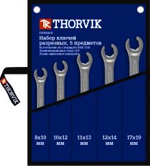 Набор ключей разрезных 8-19 мм 5 шт THORVIK FNWS005