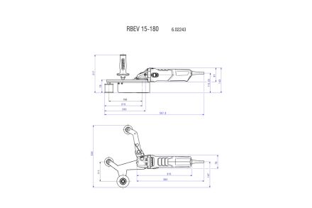Шлифователь для труб 1550 Вт METABO RBE 15-180 Set 602243500