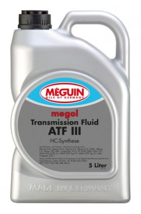 Масло трансмиссионное синтетическое для АКПП Megol Transmission Fluid ATF III 5 л MEGUIN 6477