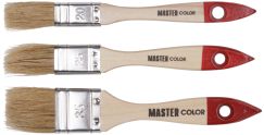 Набор из 3-х флейцевых кистей с деревянными ручками: ширина 20, 25, 35 мм натуральная щетина 55% топс MASTER COLOR 30-0502