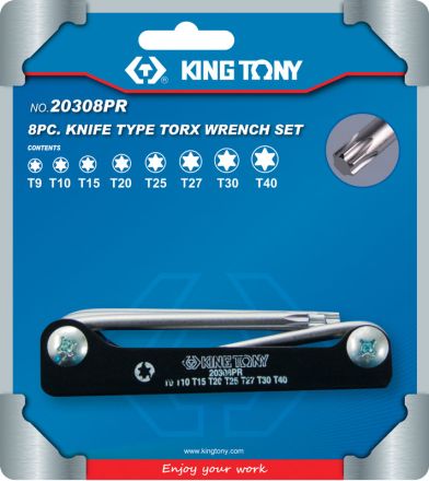 Набор Г-образных TORX T9-T40 складные 8 предметов KING TONY 20308PR