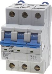 Выключатель автомат СВЕТОЗАР 3 полюса 20 A &quot;C&quot; откл. сп. 6 кА 400 В SV-49063-20-C