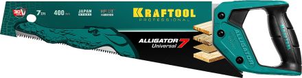 Ножовка универсальная &quot;Alligator Universal 7&quot; 400 мм 7 TPI 3D зуб KRAFTOOL 15004-40_z01