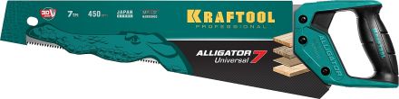 Ножовка универсальная &quot;Alligator Universal 7&quot; 450 мм 7 TPI 3D зуб KRAFTOOL 15004-45_z01
