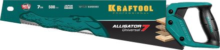 Ножовка универсальная &quot;Alligator Universal 7&quot; 500 мм 7 TPI 3D зуб KRAFTOOL 15004-50_z01