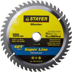 Диск пильный по дереву STAYER MASTER SUPER-Line 185x20 мм 48Т 3682-185-20-48