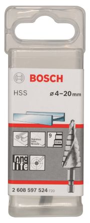 Ступенчатое сверло HSS 4-20 мм HEX 1/4&quot; BOSCH 2608597524