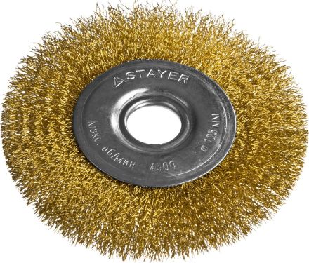 Щетка дисковая для УШМ STAYER PROFESSIONAL проволока 0,3 мм 125мм 22 мм 35122-125