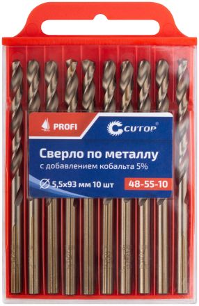 Сверло по металлу кобальтовое Cutop Profi 5,5х93 мм (10 шт) CUTOP 48-55-10