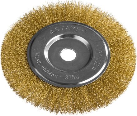 Щетка дисковая для УШМ STAYER PROFESSIONAL проволока 0,3 мм 200мм 22 мм 35122-200