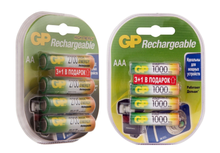 Набор аккумуляторных батареек АА 2700 и ААА 1000 GP 8 шт GP GPRE2700AA1000AAA