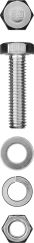 Болт с шестигранной головкой в комплекте с гайкой шайбой шайбой пружинной М6 40 мм ЗУБР МАСТЕР 303436-06-040