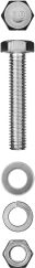 Болт с шестигранной головкой в комплекте с гайкой шайбой шайбой пружинной М6 50 мм ЗУБР МАСТЕР 303436-06-050