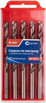 Сверло по металлу кобальтовое Cutop Profi 11х142 мм (5 шт) CUTOP 48-110-5
