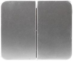 Выключатель двухклавишный СВЕТОЗАР &quot;ГАММА&quot; без вставки и рамки светло-серый 10A 250B SV-54134-SM