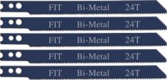 Полотна для электролобзика по металлу 75 мм Профи AU Bi-metal 5 шт 24 TPI FIT 41130