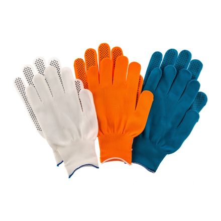 Перчатки в наборе оранжевые, синие, белые, ПВХ точка XL PALISAD 67853