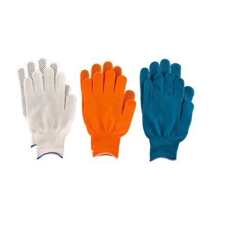 Перчатки в наборе оранжевые, синие, белые, ПВХ точка XL PALISAD 67853