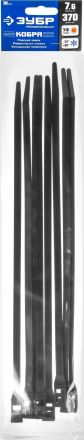 Кабельные стяжки черные КОБРА с плоским замком 7.6x370 мм 10 шт ЗУБР ПРОФЕССИОНАЛ 30935-76-370