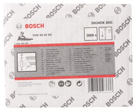 Гвозди 3000 шт для GSN 90-34 DK SN34DK 80G BOSCH 2608200008