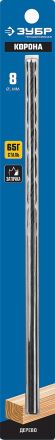 Спиральное сверло по дереву М-образная заточка 8x300/150 мм ЗУБР 29421-300-08_z01