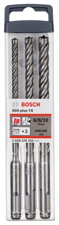 Набор буров для армированного бетона SDS Plus-7X 3 шт 6/8/10 мм BOSCH 2608576201