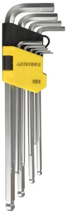 Набор ключей имбусовых длинных с шаром STAYER MASTER HEX 1,5-10 мм 9 шт 2741-H9-2