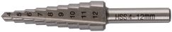 Сверло ступенчатое по металлу HSS 4-12 мм КУРС 36401