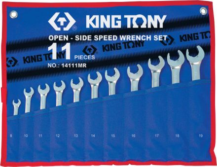 Набор комбинированных трещоточных ключей 8-19 мм 11 предметов KING TONY 14111MRN