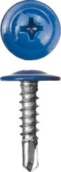 Саморезы ЗУБР с прессшайбой и сверлом по металлу 2 мм  RAL-5005 PH2 4,2х16 мм 500 шт 300211-42-016-5005
