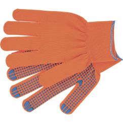 Перчатки нейлоновые оранжевые ПВХ точка 13 класс XL 67845