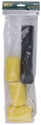 Валик поролоновый желтый с ручкой &quot;мини&quot; 50 мм + 2 сменных ролика FIT 02830