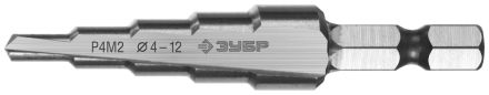 Сверло ступенчатое по сталям ЗУБР МАСТЕР 4-12 мм 65 мм 29665-4-12-5