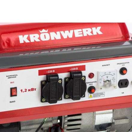 Генератор бензиновый LK 1500 1.2 кВт 230 В 6 л ручной старт Kronwerk 94649