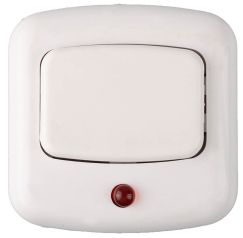 Кнопка СВЕТОЗАР для звонка с индикацией включения, цвет белый, 220В 58303