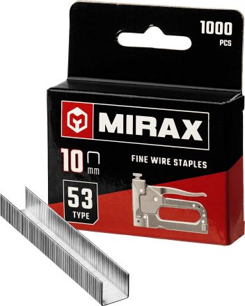 Скобы для степлера тонкие 10 мм тип 53 1000 шт MIRAX 3153-10