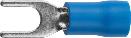 Наконечник СВЕТОЗАР для кабеля,изолированный,с вилкой,синий, вн. d 4,3мм,под болт 6мм,провод 1,5-2,5мм2, 27А,10шт 49420-25