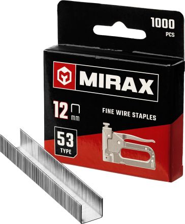 Скобы для степлера тонкие 12 мм тип 53 1000 шт MIRAX 3153-12
