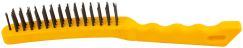 Корщетка стальная, желтая пластиковая ручка, 275 мм, 3-х рядная FIT 38437